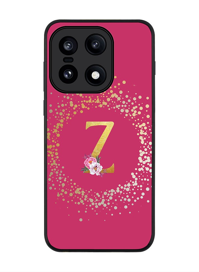 Stylizedd For OnePlus 15 Case,Slim fit Camera Protection, Shockproof Thin Phone cover  - Custom Monogram Floral - Z ( Deep Pink ) - Image 1